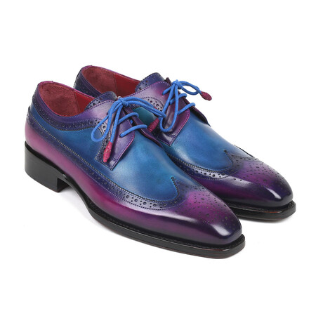 Goodyear Welted Wingtip Derby Shoes // Purple + Blue (Euro: 38)