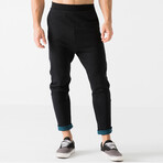 Low Rise Cuff Pants // Black + Lake (L)