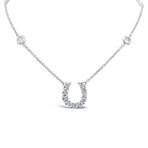 Estate 18k White Gold + Diamond U-Turn Necklace // Pre-Owned