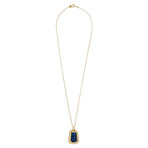 Estate 18k Yellow Gold Diamond + Sapphire Necklace // Pre-Owned