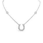 Estate 18k White Gold + Diamond U-Turn Necklace // Pre-Owned