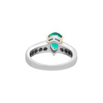 Estate Platinum + 18k Yellow Gold + Diamond + Emerald Ring // Ring Size: 5.5 // Pre-Owned