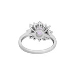Estate Platinum Diamond + Pink Sapphire Ring // Ring Size: 7.75 // Pre-Owned