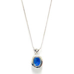 Estate Platinum Diamond + Sapphire Necklace // Pre-Owned