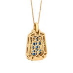 Estate 18k Yellow Gold Diamond + Sapphire Necklace // Pre-Owned