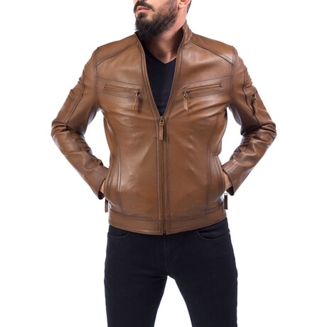 Lisbon Leather Jacket // Light Camel (XS)