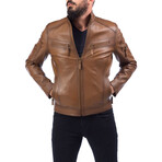 Lisbon Leather Jacket // Light Camel (3XL)