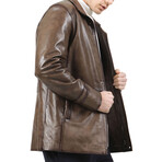 Bratislava Leather Jacket // Mink (M)