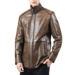 Bratislava Leather Jacket // Mink (L)