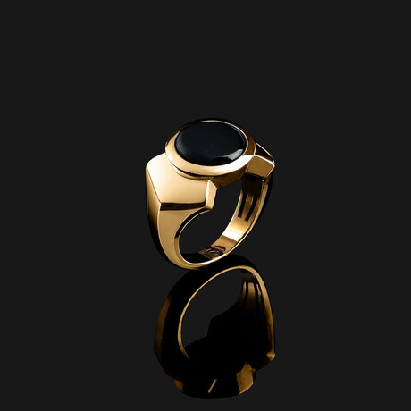 Kudos Onyx Ring // 10K Solid Gold (8.5)