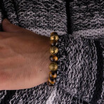 Premium Tiger Eye Bracelet // 18K Solid Yellow Gold (X-Small)