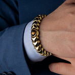 Kudos Tiger Eye Bracelet // 10K Solid Gold (X-Small)