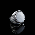 Mother of Pearl Ring // Silver + White (9)