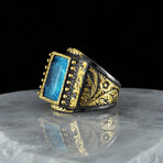 Luxurious Paraiba Tourmaline Ring // Gold, Black, Blue (7)