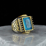 Luxurious Paraiba Tourmaline Ring // Gold, Black, Blue (8)