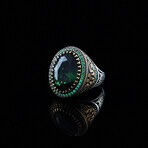 Chic Cubic Zirconia Ring // Green + Silver (6)