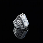 White Turquoise Ring // Silver + White (8)