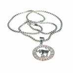 Dell Arte // Taurus Pendant Necklace // Silver