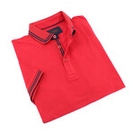 Andreas Contrasting Trim Polo // Red (XS)