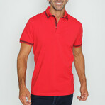 Andreas Contrasting Trim Polo // Red (L)