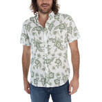 Kyle Seer Sucker Printed Shirt // Forest (L)