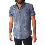 Rex Chambray Print Shirt // Blue (S)