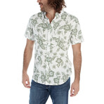 Kyle Seer Sucker Printed Shirt // Forest (M)