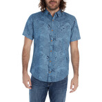 Cyrus Chambray Print Shirt // Ocean (L)