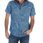 Cyrus Chambray Print Shirt // Ocean (M)