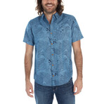 Cyrus Chambray Print Shirt // Ocean (L)