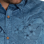 Cyrus Chambray Print Shirt // Ocean (XL)