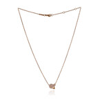 Lalique 18k Rose Gold Diamond + Pink Agate Necklace // Store Display