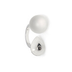 Mockingbird 18k White Gold Marble + Crystal Ring // Ring Size 6.75 // Store Display