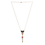 Lalique Opera 18k Rose Gold Diamond + Jade + Carnelian Necklace // Store Display