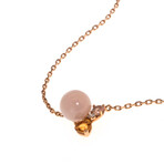 Lalique 18k Rose Gold Diamond + Pink Agate Necklace // Store Display