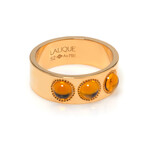 Lalique Petillante 18k Yellow Gold + Amber Crystal Ring // Ring Size 6 // Store Display