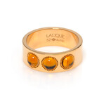 Lalique Petillante 18k Yellow Gold + Amber Crystal Ring // Ring Size 6 // Store Display