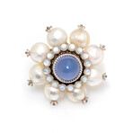 Lalique // Muguet 18k White Gold + Diamond + Cabochon Ring // Ring Size 8.25 // Store Display