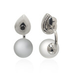 Mockingbird 18k White Gold Marble + Crystal Earrings // Store Display