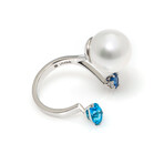 Lalique Thunderbird 18k White Gold Diamond + Pearl Ring // Ring Size 6 // Store Display