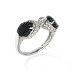 Lys 18k White Gold + Diamond + Onyx Ring // Ring Size 6.25 // Store Display