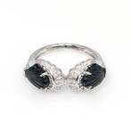 Lys 18k White Gold + Diamond + Onyx Ring // Ring Size 7 // Store Display