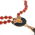 Lalique Oiseau 18k Rose Gold Diamond + Carnelian Necklace // Store Display