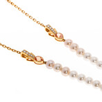 Lalique Oiseau 18k Rose Gold Diamond + Pearl + Jade Necklace // Store Display