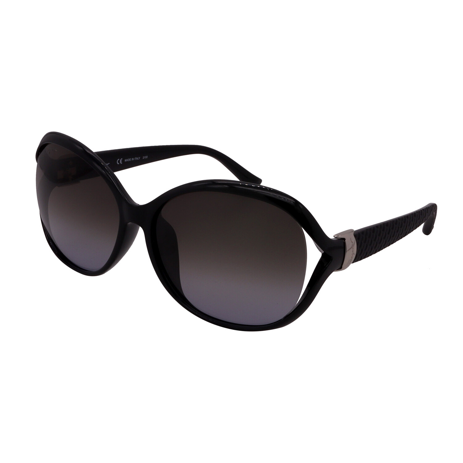 Salvatore Ferragamo // Women's SF770SA-001 Oval Sunglasses // Black ...