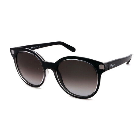 Salvatore Ferragamo // Women's SF833S-001 Sunglasses // Crystal Black + Gray Gradient