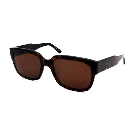 Balenciaga // Unisex BB0049S-002 Non-Polarized Sunglasses // Havana + Brown