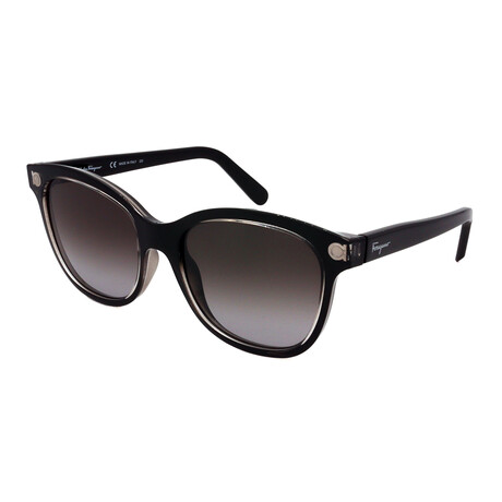 Salvatore Ferragamo // Women's SF834S-001 Square Sunglasses //  Black + Brown Gradient