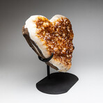 Genuine Citrine Clustered Heart + Custom Metal Stand