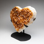 Genuine Citrine Clustered Heart + Custom Metal Stand